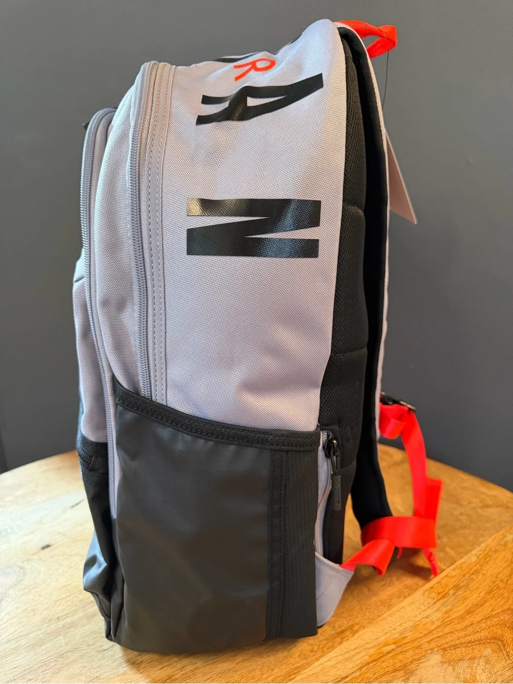 Jordan Grey and Black Backpack with Red Jumpman Accent